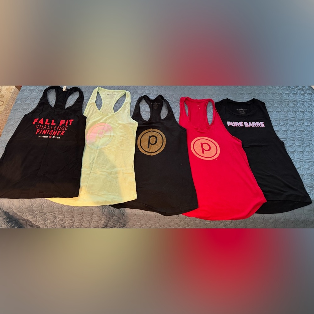 Set of Five Pure Barre Muscle Tanks